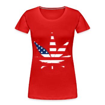 America Weed USA - Frauen Premium Bio T-Shirt - Rot - Vorne - Mia (176cm)