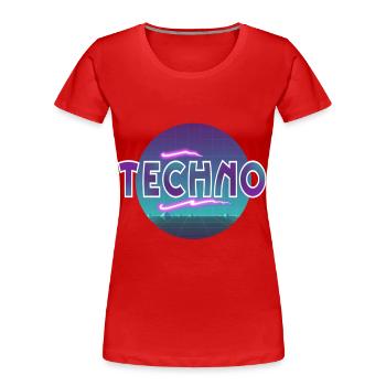 Techno - T-shirt bio Premium Femme - rouge - Devant - Mia (176cm)