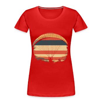 Paragliding vintage Sonnenuntergag - Frauen Premium Bio T-Shirt - Rot - Vorne - Mia (176cm)
