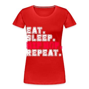 Hip Hop - Frauen Premium Bio T-Shirt - Rot - Vorne - Mia (176cm)