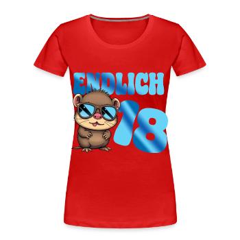Erwachsen Teenie 18. Geburtstag volljährig - Otter - Frauen Premium Bio T-Shirt - Rot - Vorne - Mia (176cm)