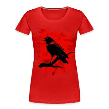 Crow bleached red - Frauen Premium Bio T-Shirt - Rot - Vorne - Mia (176cm)