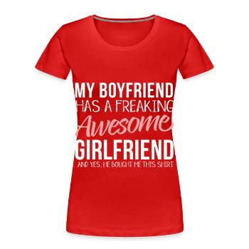 Girlfriend Freundin - Frauen Premium Bio T-Shirt - Rot - Vorne - Mia (176cm)