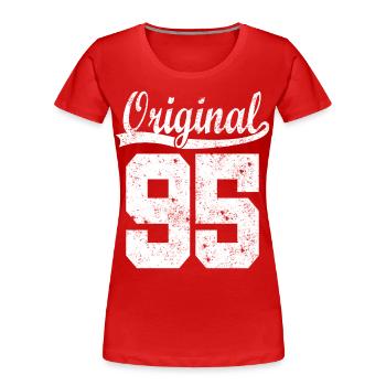 95 born Gift - Women's Premium Organic T-Shirt - red - Front - Mia (176cm)