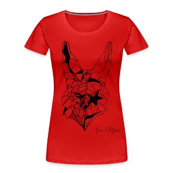 Fennec polygone drapeau de l'Algérie - T-shirt bio Premium Femme - rouge - Devant - Mia (176cm)