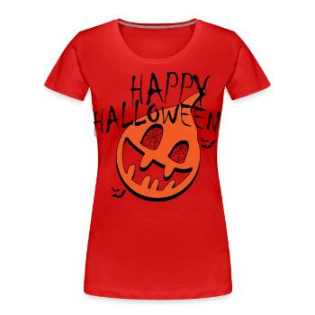 Bonne citrouille d’Halloween - T-shirt bio Premium Femme - rouge - Devant - Mia (176cm)