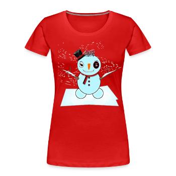 Snowy - Women's Premium Organic T-Shirt - red - Front - Mia (176cm)