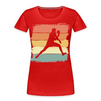 Tischtennis retro vintage - Frauen Premium Bio T-Shirt - Rot - Vorne - Mia (176cm)