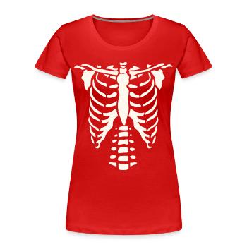 VOICI MON COSTUME DE SQUELETTE, HALLOWEEN - T-shirt bio Premium Femme - rouge - Devant - Mia (176cm)
