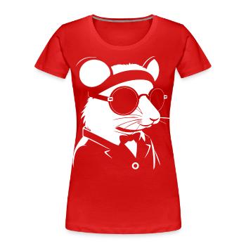 Lustige ausgefallene Ratten mit Sonnenbrille Haustier Ratte - Frauen Premium Bio T-Shirt - Rot - Vorne - Mia (176cm)