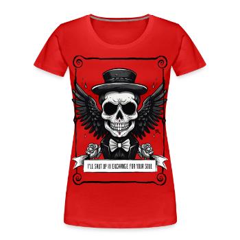 Angel - Skull - Frauen Premium Bio T-Shirt - Rot - Vorne - Mia (176cm)
