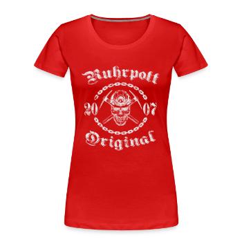 2007 Geburtstag Ruhrpott Original Schädel - Frauen Premium Bio T-Shirt - Rot - Vorne - Mia (176cm)