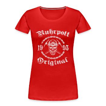 1995 Geburtstag Ruhrpott Original Schädel - Frauen Premium Bio T-Shirt - Rot - Vorne - Mia (176cm)