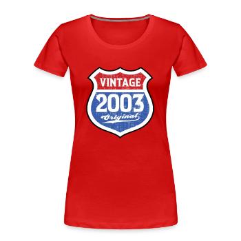2003 Geburtstag Route Vintage Original - Frauen Premium Bio T-Shirt - Rot - Vorne - Mia (176cm)