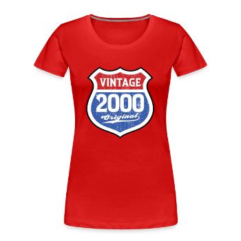 2000 Geburtstag Route Vintage Original - Frauen Premium Bio T-Shirt - Rot - Vorne - Mia (176cm)