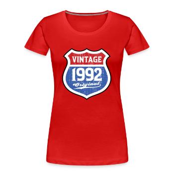 1992 Geburtstag Route Vintage Original - Frauen Premium Bio T-Shirt - Rot - Vorne - Mia (176cm)