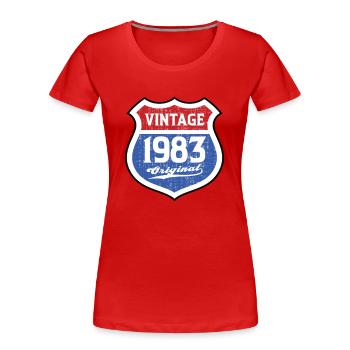 1983 Geburtstag Route Vintage Original - Frauen Premium Bio T-Shirt - Rot - Vorne - Mia (176cm)