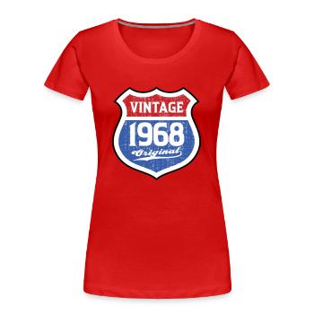 1968 Geburtstag Route Vintage Original - Frauen Premium Bio T-Shirt - Rot - Vorne - Mia (176cm)