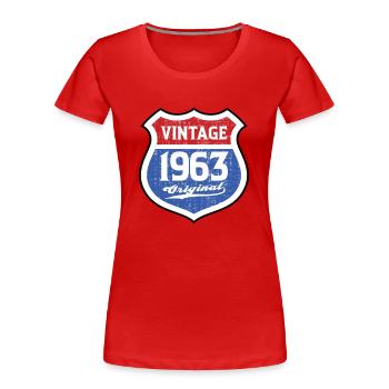 1963 Geburtstag Route Vintage Original - Frauen Premium Bio T-Shirt - Rot - Vorne - Mia (176cm)