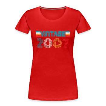 2007 Birthday Vintage - Women's Premium Organic T-Shirt - red - Front - Mia (176cm)