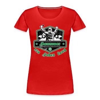 Hannover ein Leben Lang No II - Frauen Premium Bio T-Shirt - Rot - Vorne - Mia (176cm)