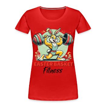 Lapin de Pâques musclé - Chemise de fitness amusante - T-shirt bio Premium Femme - rouge - Devant - Mia (176cm)