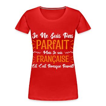 cadeau pour une française, Je suis française. - T-shirt bio Premium Femme - rouge - Devant - Mia (176cm)