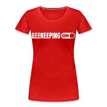 Être apiculteur - T-shirt bio Premium Femme - rouge - Devant - Mia (176cm)