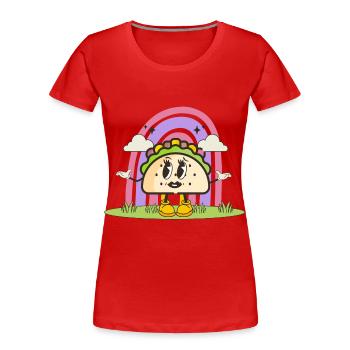 Taco - Frauen Premium Bio T-Shirt - Rot - Vorne - Mia (176cm)