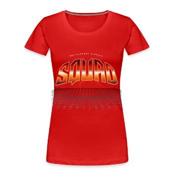 Escouade - T-shirt bio Premium Femme - rouge - Devant - Mia (176cm)