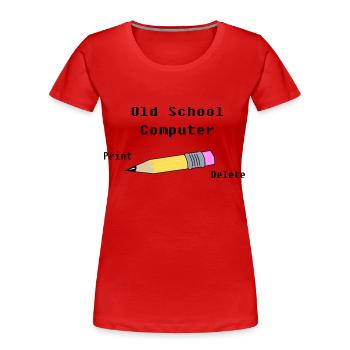 Old School Computer - T-shirt bio Premium Femme - rouge - Devant - Mia (176cm)