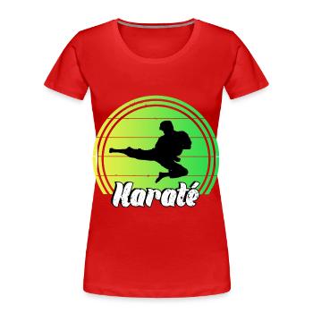 Karate - Frauen Premium Bio T-Shirt - Rot - Vorne - Mia (176cm)