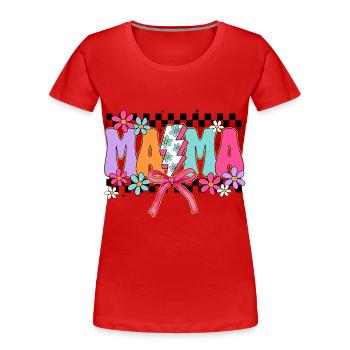 Mama - Frauen Premium Bio T-Shirt - Rot - Vorne - Mia (176cm)