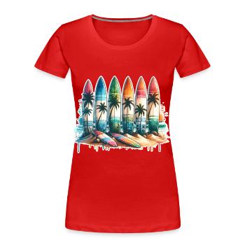 Surfen Surfer - Frauen Premium Bio T-Shirt - Rot - Vorne - Mia (176cm)
