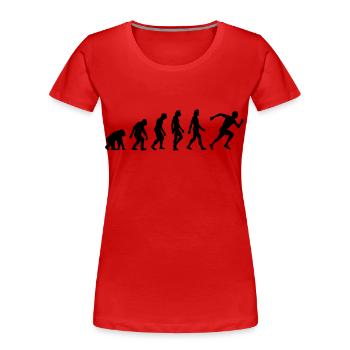 The Evolution of Running - Women's Premium Organic T-Shirt - red - Front - Mia (176cm)
