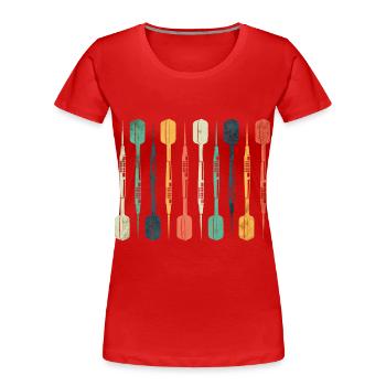 Retro Darts Darts Player - Women's Premium Organic T-Shirt - red - Front - Mia (176cm)