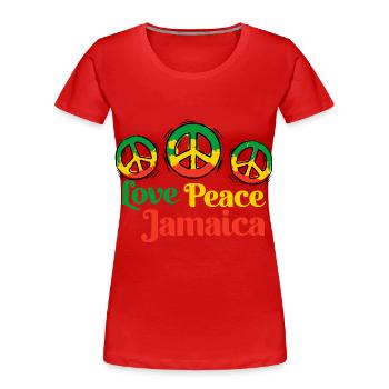 Jamaica Jamaika - Frauen Premium Bio T-Shirt - Rot - Vorne - Mia (176cm)