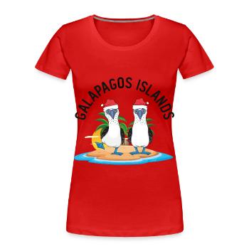 Galapagos Inseln Blaufußtölpel Weihnachten - Frauen Premium Bio T-Shirt - Rot - Vorne - Mia (176cm)