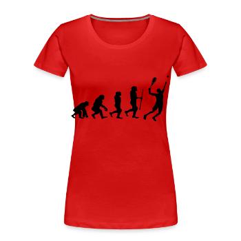 Tennis Evolution Badminton - T-shirt bio Premium Femme - rouge - Devant - Mia (176cm)