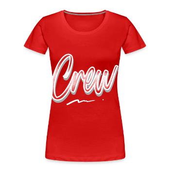 Crew - Frauen Premium Bio T-Shirt - Rot - Vorne - Mia (176cm)