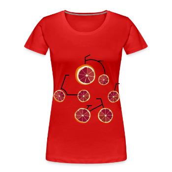 Blutorangen Fahrrad Humor Geschenk - Frauen Premium Bio T-Shirt - Rot - Vorne - Mia (176cm)