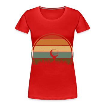 Golf Golfer - Frauen Premium Bio T-Shirt - Rot - Vorne - Mia (176cm)