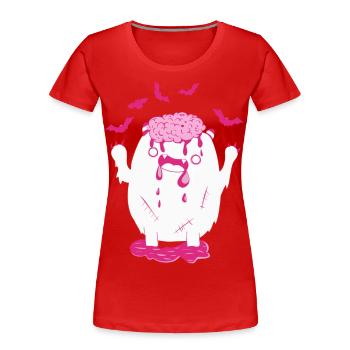 Halloween Monster - Frauen Premium Bio T-Shirt - Rot - Vorne - Mia (176cm)
