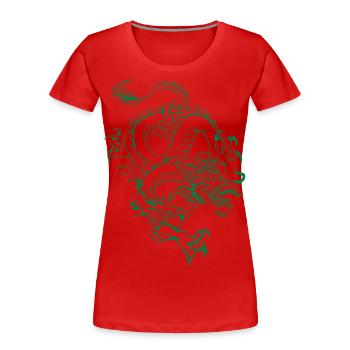 Chinesische Drachen von dk - Frauen Premium Bio T-Shirt - Rot - Vorne - Mia (176cm)