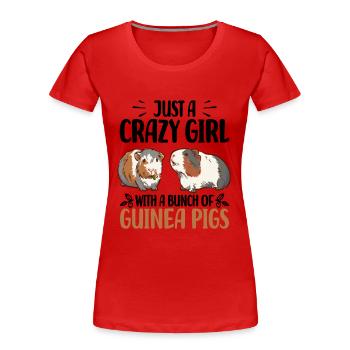 Meerschweinchen - Frauen Premium Bio T-Shirt - Rot - Vorne - Mia (176cm)