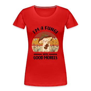 Mushroom picking - Women's Premium Organic T-Shirt - red - Front - Mia (176cm)