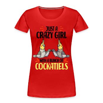 Calopsitte - T-shirt bio Premium Femme - rouge - Devant - Mia (176cm)