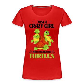 Tortoises - Women's Premium Organic T-Shirt - red - Front - Mia (176cm)