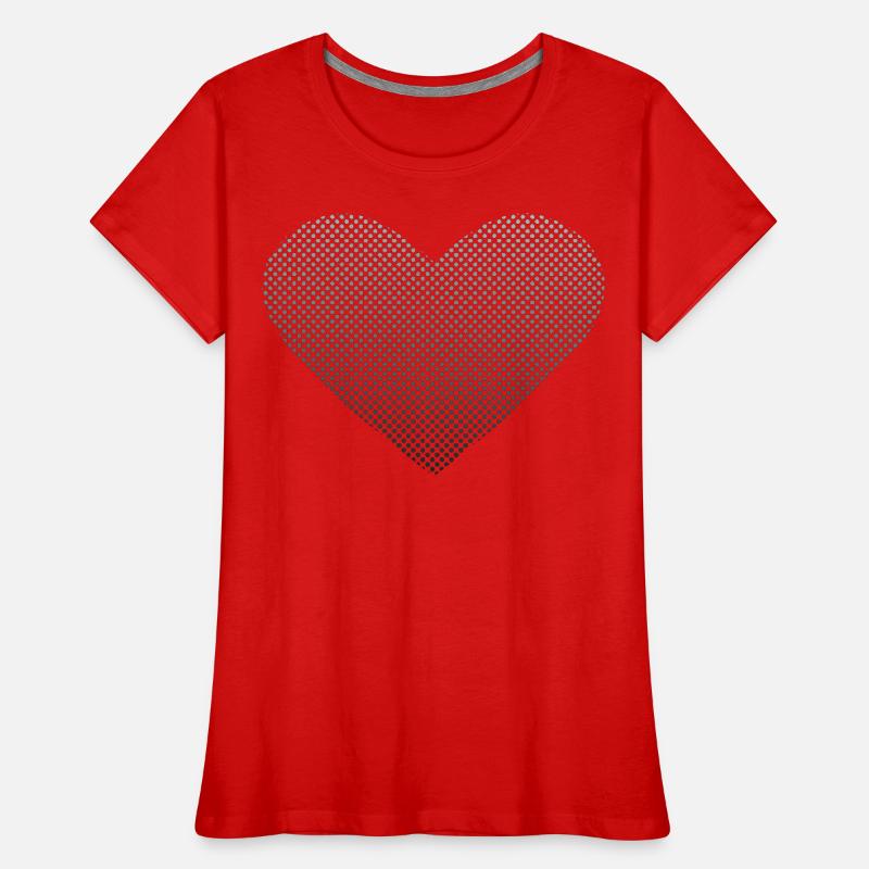 Love - Heart Bubble Grey Gradient Women's Premium Organic T-Shirt