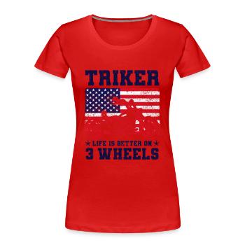 Trike - Frauen Premium Bio T-Shirt - Rot - Vorne - Mia (176cm)